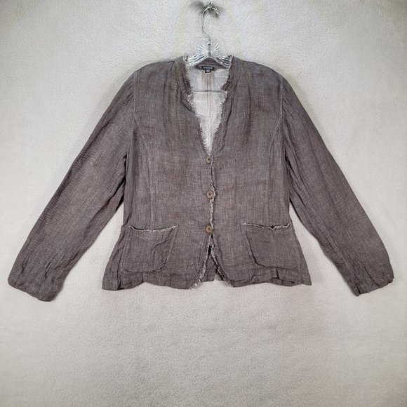 Eileen Fisher Jackets & Blazers - Eileen Fisher Pure Irish Linen Button Up V Neck Blazer Coat Jacket